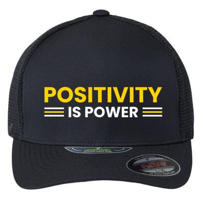 Positivity Is Power Typography Flexfit Unipanel Trucker Cap