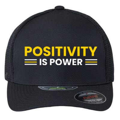 Positivity Is Power Typography Flexfit Unipanel Trucker Cap