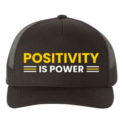 Positivity Is Power Typography Yupoong Adult 5-Panel Trucker Hat