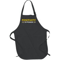 Positivity Is Power Typography Full-Length Apron With Pockets