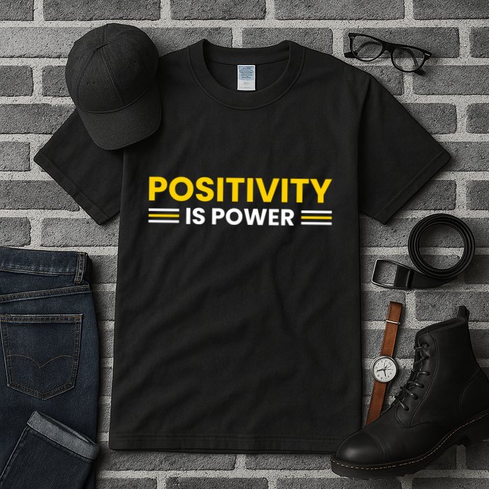 Positivity Is Power Typography Tall T-Shirt