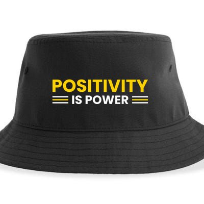 Positivity Is Power Typography Sustainable Bucket Hat