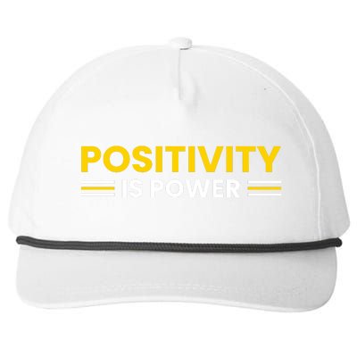 Positivity Is Power Typography Snapback Five-Panel Rope Hat