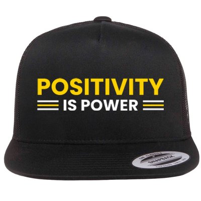 Positivity Is Power Typography Flat Bill Trucker Hat