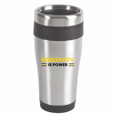 Positivity Is Power Typography 16oz Travel Tumbler