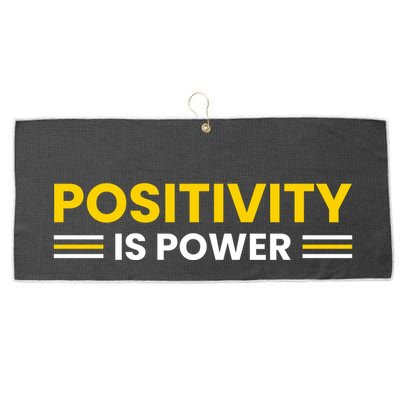 Positivity Is Power Typography Large Microfiber Waffle Golf Towel