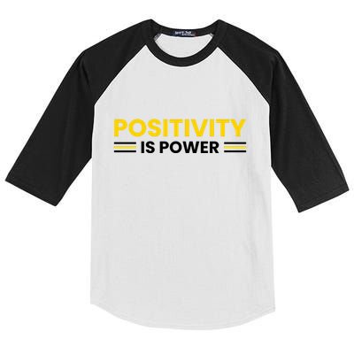 Positivity Is Power Typography Kids Colorblock Raglan Jersey