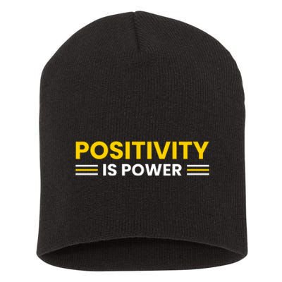 Positivity Is Power Typography Short Acrylic Beanie