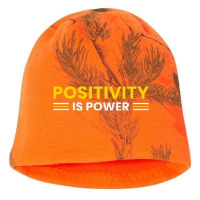 Positivity Is Power Typography Kati - Camo Knit Beanie