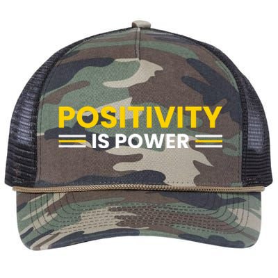 Positivity Is Power Typography Retro Rope Trucker Hat Cap