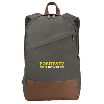 Positivity Is Power Typography Cotton Canvas Backpack