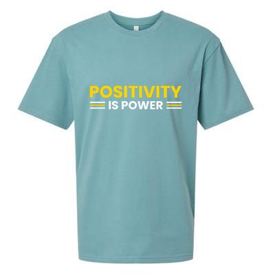 Positivity Is Power Typography Sueded Cloud Jersey T-Shirt