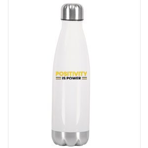 Positivity Is Power Typography Stainless Steel Insulated Water Bottle