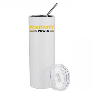 Positivity Is Power Typography Stainless Steel Tumbler