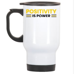 Positivity Is Power Typography Stainless Steel Travel Mug