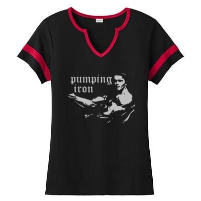 PUMPING IRON Ladies Halftime Notch Neck Tee