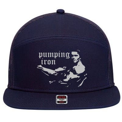 PUMPING IRON 7 Panel Mesh Trucker Snapback Hat