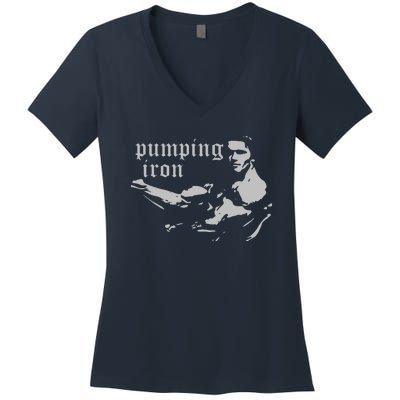 PUMPING IRON Women's V-Neck T-Shirt