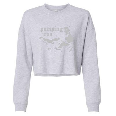 PUMPING IRON Cropped Pullover Crew