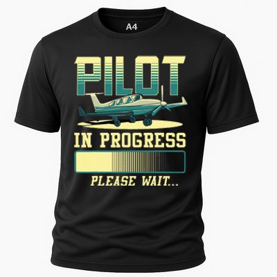 Pilot In Progress Please Wait Airplane Pilot In Training Cooling Performance Crew T-Shirt