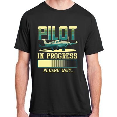 Pilot In Progress Please Wait Airplane Pilot In Training Adult ChromaSoft Performance T-Shirt