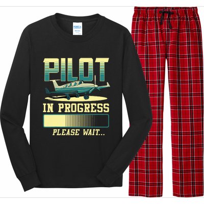 Pilot In Progress Please Wait Airplane Pilot In Training Long Sleeve Pajama Set