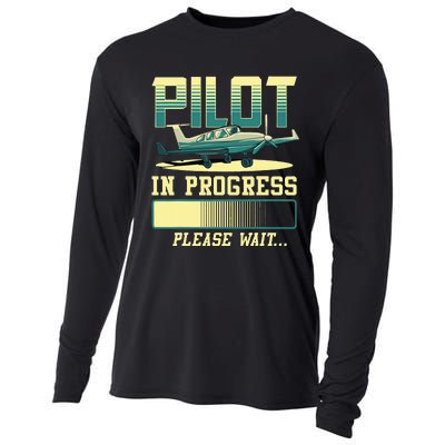 Pilot In Progress Please Wait Airplane Pilot In Training Cooling Performance Long Sleeve Crew