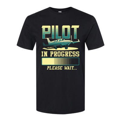 Pilot In Progress Please Wait Airplane Pilot In Training Softstyle® CVC T-Shirt