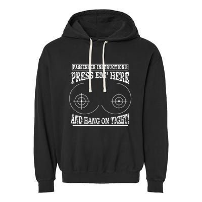 Passenger Instructions Press Em Here Garment-Dyed Fleece Hoodie