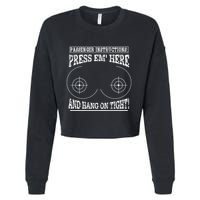 Passenger Instructions Press Em Here Cropped Pullover Crew