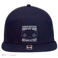 Passenger Instructions Press Em Here 7 Panel Mesh Trucker Snapback Hat
