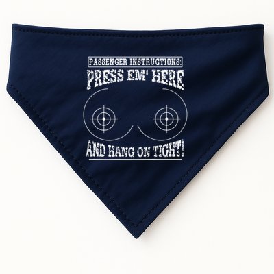 Passenger Instructions Press Em Here USA-Made Doggie Bandana