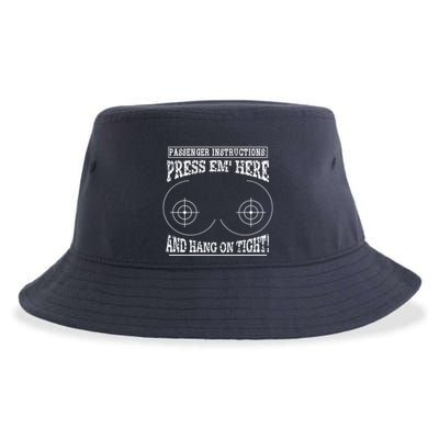 Passenger Instructions Press Em Here Sustainable Bucket Hat