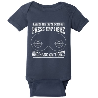 Passenger Instructions Press Em Here Baby Bodysuit