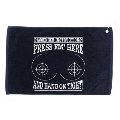 Passenger Instructions Press Em Here Grommeted Golf Towel
