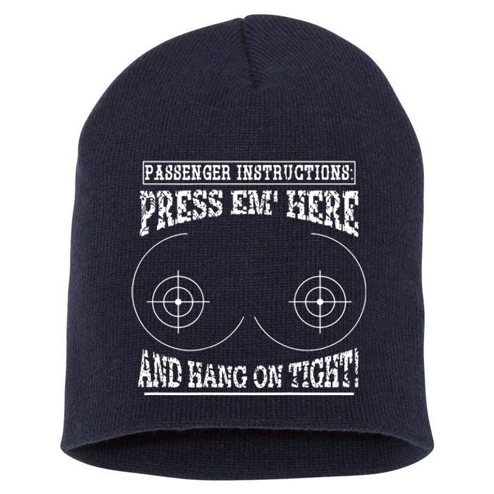 Passenger Instructions Press Em Here Short Acrylic Beanie