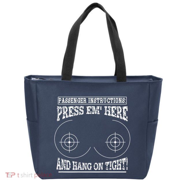 Passenger Instructions Press Em Here Zip Tote Bag