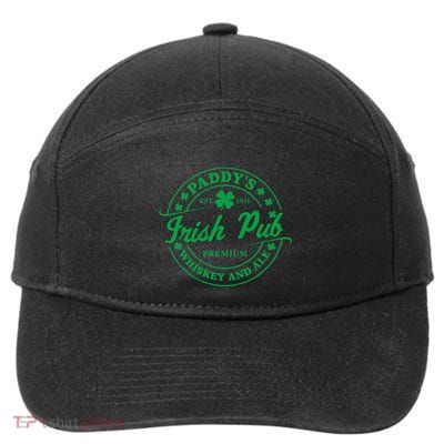 PaddyS Irish Pub Whiskey Beer Ireland St. PatrickS Day 7-Panel Snapback Hat