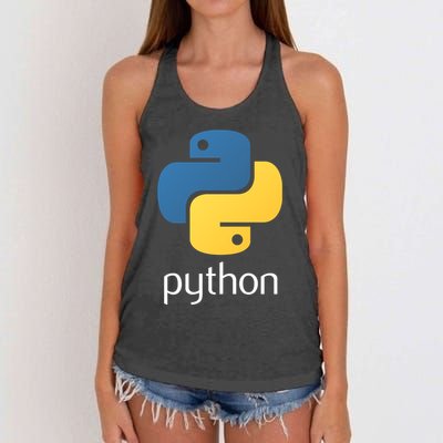 Python Interpreted Programming Language For Software Coders Gift Women's Knotted Racerback Tank
