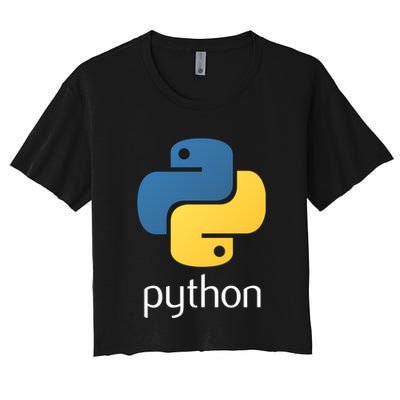 Python Interpreted Programming Language For Software Coders Gift Women's Crop Top Tee