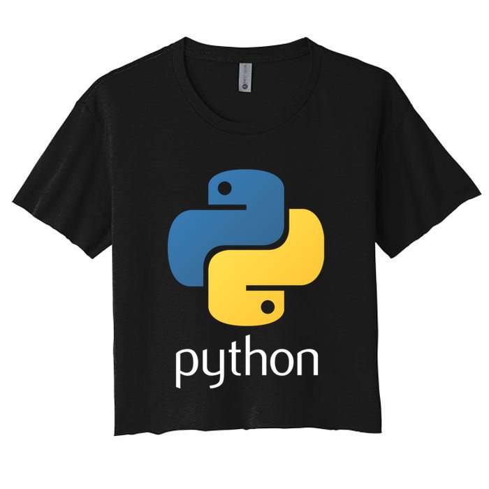 Python Interpreted Programming Language For Software Coders Gift Women's Crop Top Tee