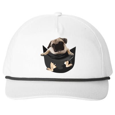 Pug In Pocket Funny Dog Lovers Costume Gifts Snapback Five-Panel Rope Hat