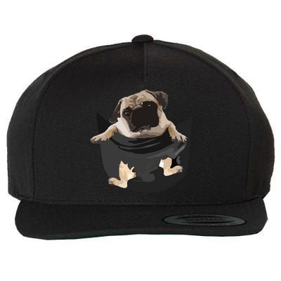 Pug In Pocket Funny Dog Lovers Costume Gifts Wool Snapback Cap