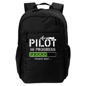 Pilot In Progress Kid Future Pilot Airplane Aviation Flying Daily Commute Backpack