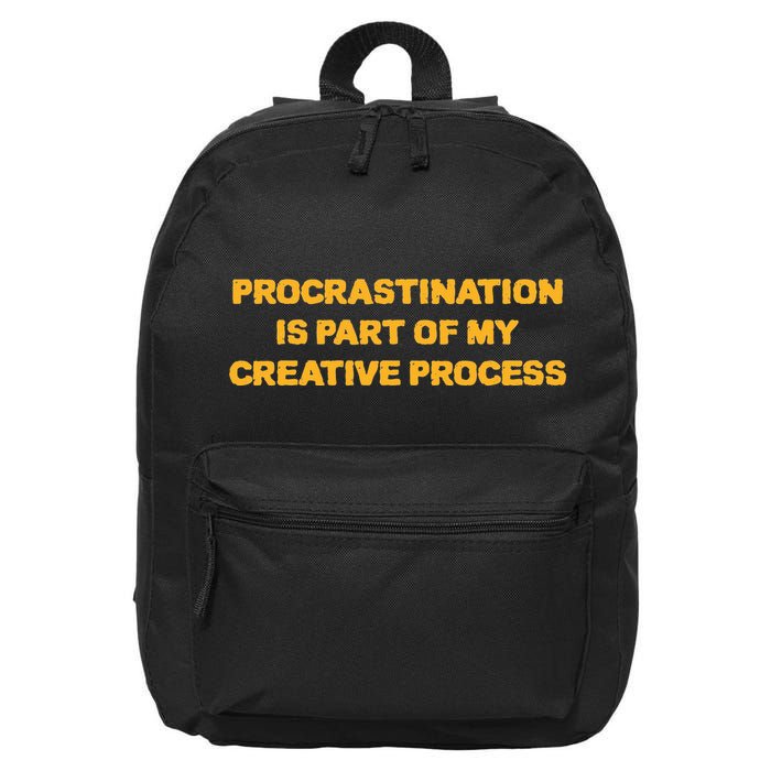 Procrastination Is Part Of My Creative Process Dark Humor 16 in Basic Backpack