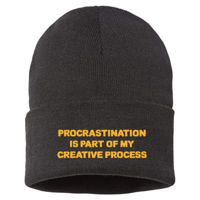 Procrastination Is Part Of My Creative Process Dark Humor Sustainable Knit Beanie