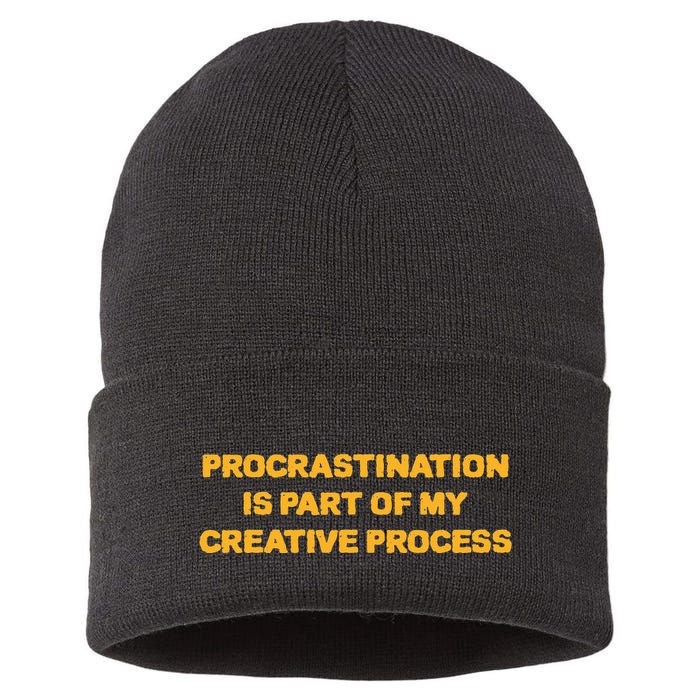 Procrastination Is Part Of My Creative Process Dark Humor Sustainable Knit Beanie