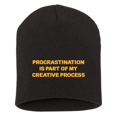 Procrastination Is Part Of My Creative Process Dark Humor Short Acrylic Beanie