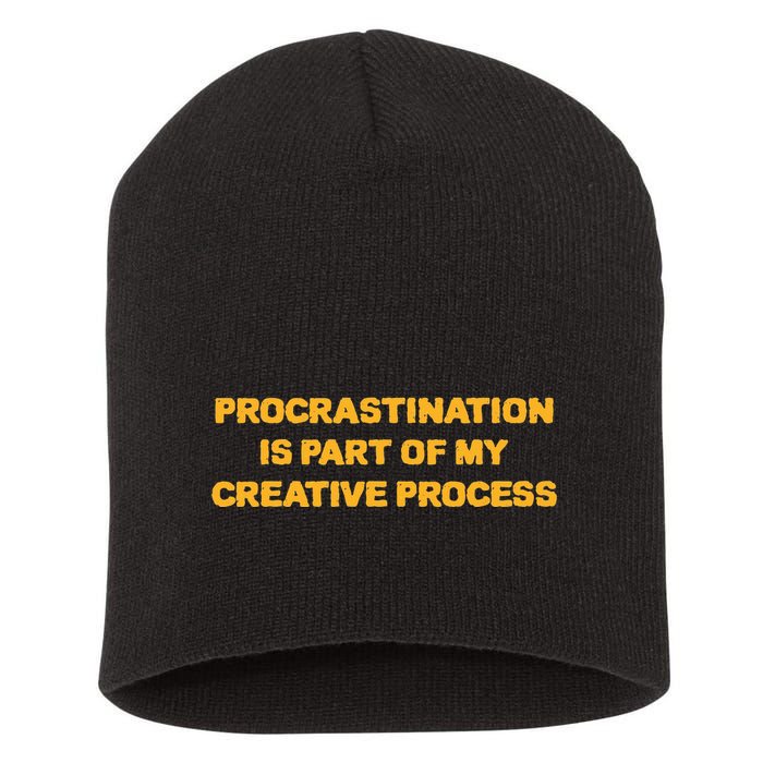 Procrastination Is Part Of My Creative Process Dark Humor Short Acrylic Beanie