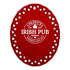 Paddy's Irish Pub Whiskey And Ale Ceramic Oval Ornament